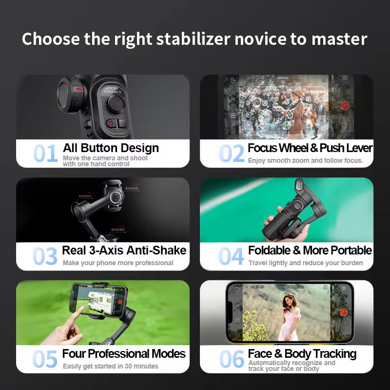 AOCHUAN 3-Axis Handheld Gimbal Stabilizer for Smartphone with Fill Light for Iphone Android Face Tracking Tiktok Vlog Smart XE : Smart XE gimbal
phone stabilizer
smartphone gimbal
3-axis gimbal
gimbal stabilizer video stabilizer
action camera gimbal
selfie gimbal
vlog gimbal
portable gimbal
lightweight gimbal
face tracking gimbal
object tracking gimbal
smooth video
stabilized video best smart xe gimbal
 gimbal review
gimbal for iPhone
 gimbal for Android
 gimbal features
 video stabilizer
lightweight selfie